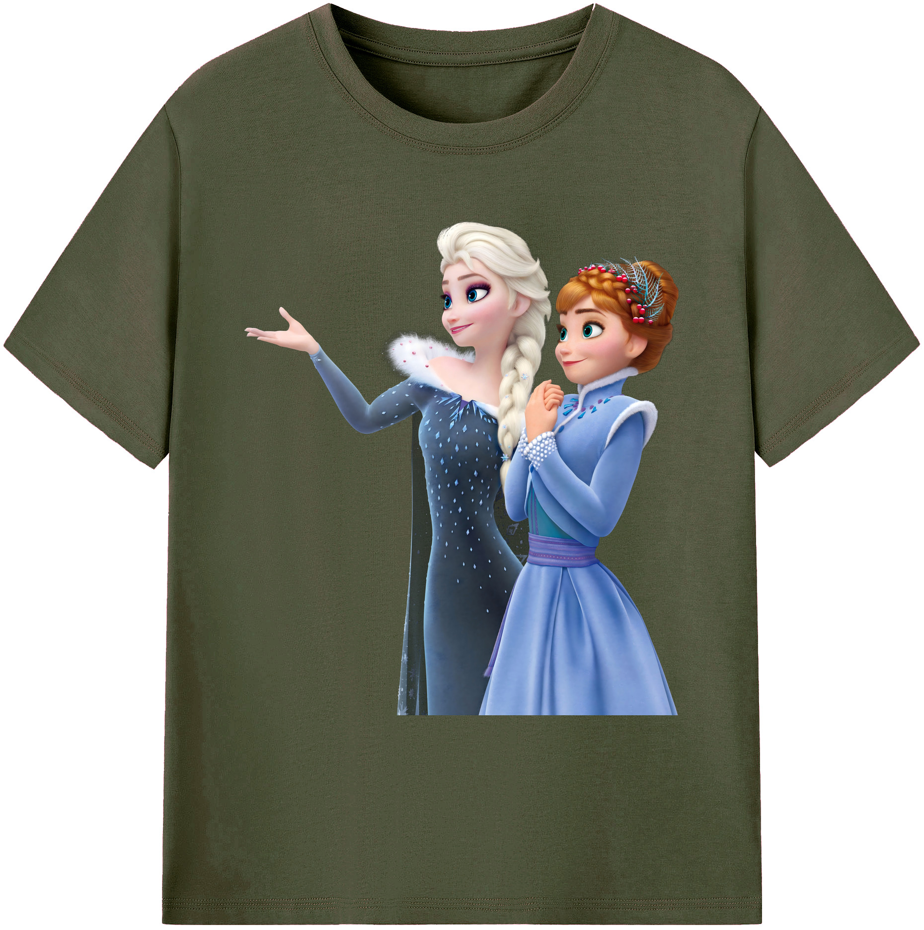 （画像用） アナと雪の女王 アンナ エルサ Frozen Anna Elsa 綿100％ メンズ半袖Tシャツ｜肌触りやわらか＆通気性
